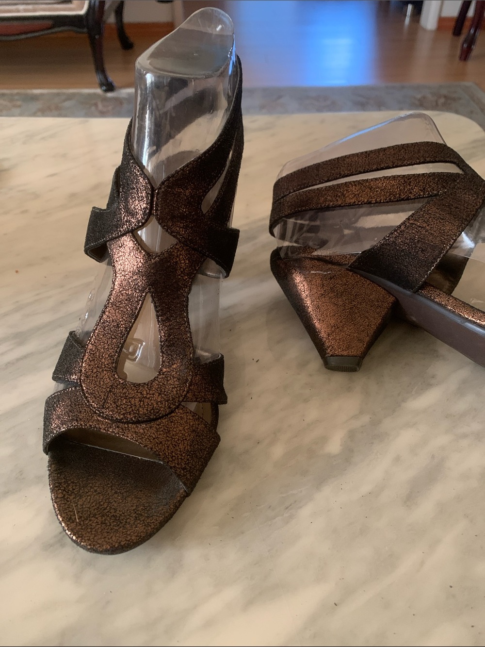 Preview International Brown Suede Heeled Sandals